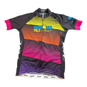 Ironman 70.3 Oceanside Zoot Cycling Jersey S Black Rainbow Triathalon READ